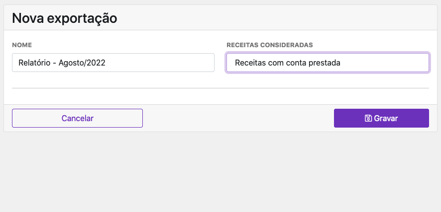 Screenshot ferramenta de Finanças